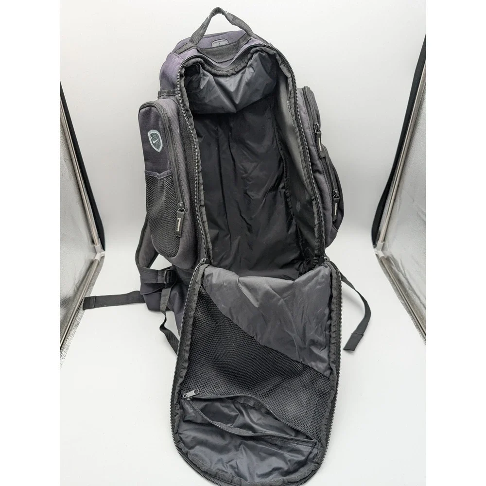 Nike Face-Off Lacrosse Backpack Black Checkered Sports Travel Bag GA0218-001